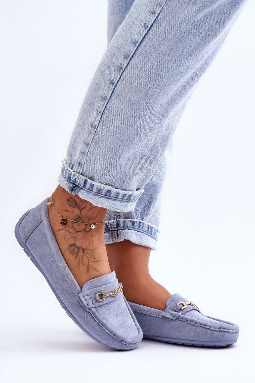 Dames Klassieke suède loafers blauIn Corinell