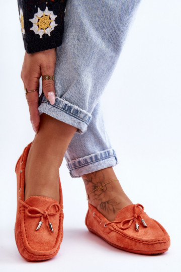 Elegante suède mocassins oranje Si Passione 2