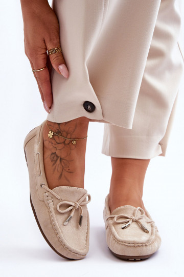 Elegante suède mocassins beige Si Passione 2