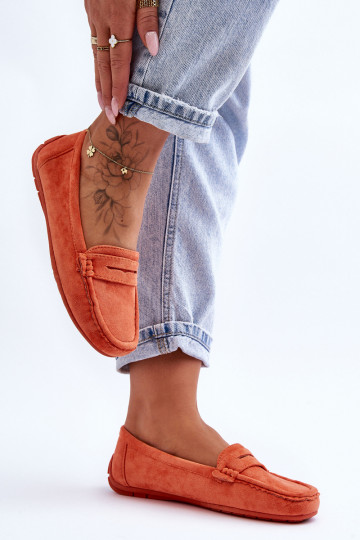 Elegante suède mocassins oranje Lenvie 2