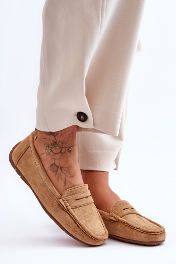 Elegante suède mocassins bruine kleur Lenvie