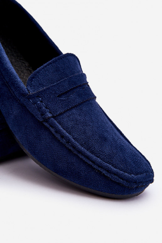 Het heeftnnen Suède mocassins donkerblauIn Het heeftck Het heeftnnen Suède mocassins donkerblauIn Het heeftck