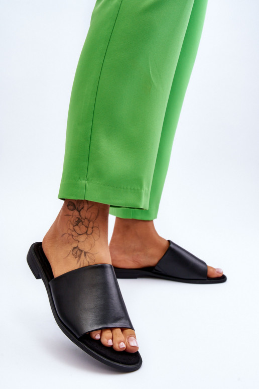 Dames Leer Glad Slippers zInart Cerise