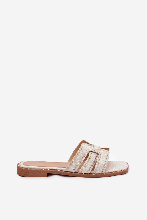Versierd Slippers met brede hakken beige Anniles