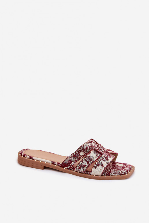Versierd Slippers met brede hakken bordeaux Anniles