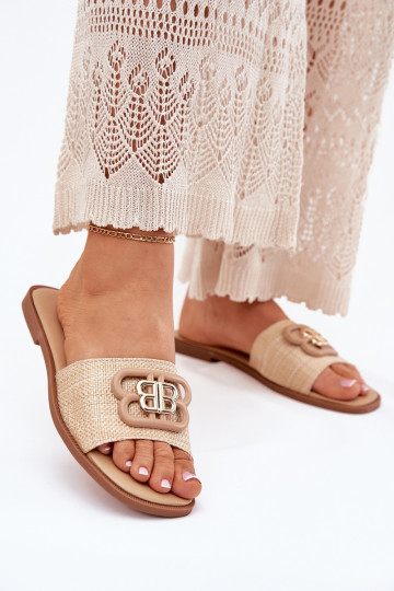 gelijk aan Damespantoffels Met sierlijk Detalem beige Nenitta