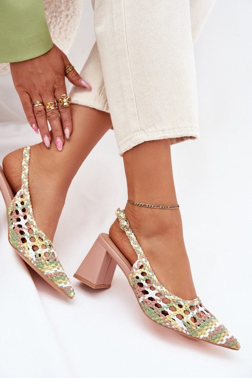 sandalen Met Vlecht met hakken roze Ebina