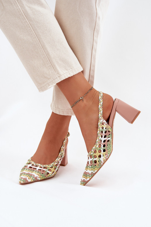 sandalen Met Vlecht met hakken roze Ebina