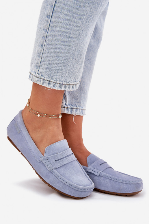 Blauwe suède mocassins Big Star