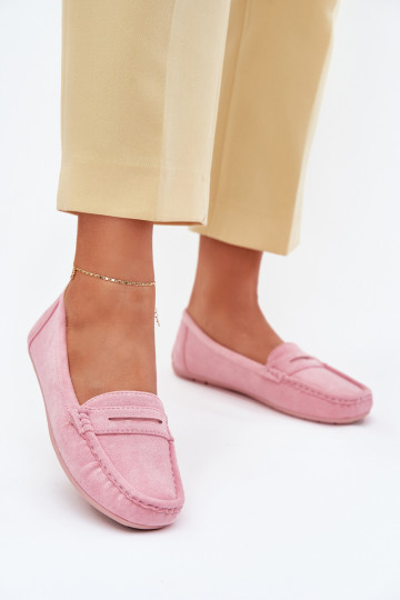 Elegante suède mocassins Lichtroze tint Lenvie 2