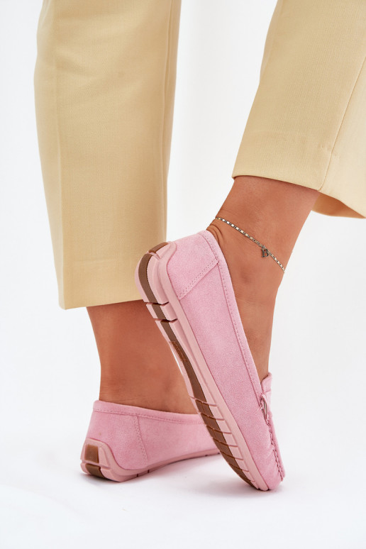 Elegante suède mocassins Lichtroze tint Lenvie