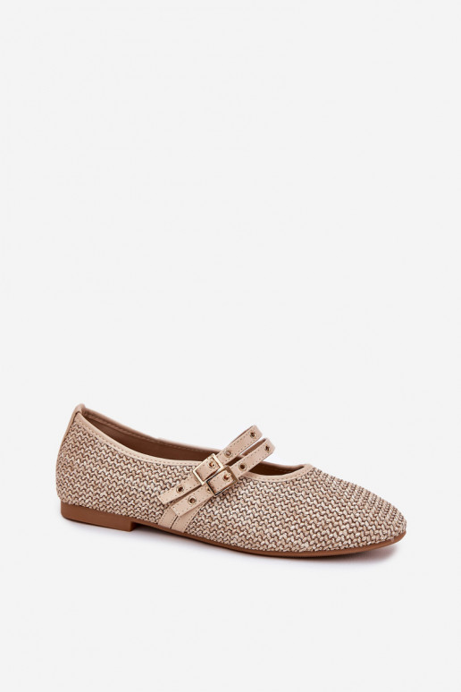 Ballerinas Met Vlecht I Paskami beige Partheda