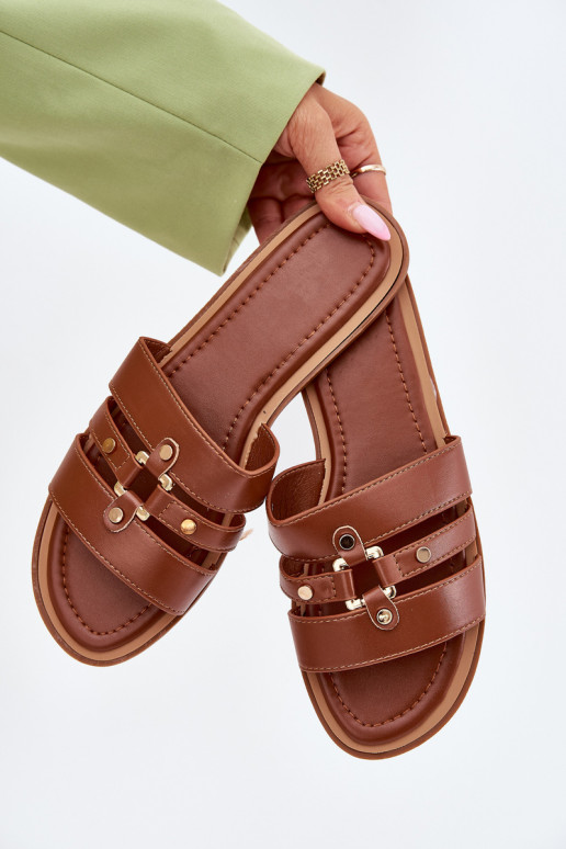 gelijk aan Damespantoffels Ze gouden kleurm Detalem bruine kleur Noroti gelijk aan Damespantoffels Ze gouden kleurm Detalem bruine kleur Noroti