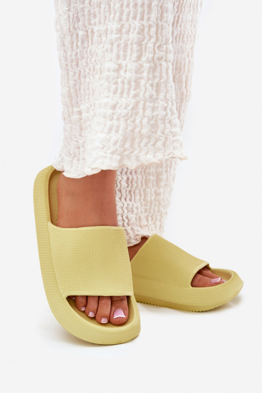 Dames LichtgeInicht teenslippers van schuim Op dikke zool Limoen Querceria