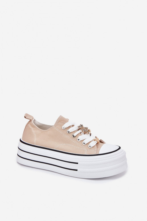 Vrijetijdsschoenen met platform Ze gouden kleurmi Przypinkami beige Fiorina Vrijetijdsschoenen met platform Ze gouden kleurmi Przypinkami beige Fiorina