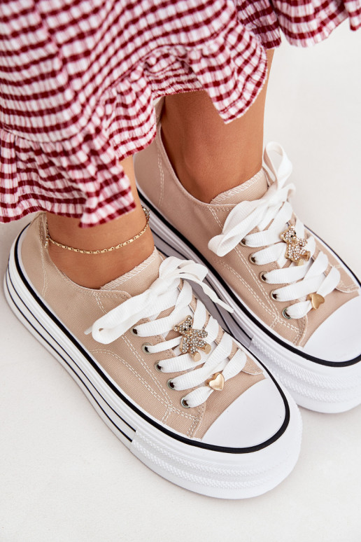 Vrijetijdsschoenen met platform Ze gouden kleurmi Przypinkami beige Fiorina Vrijetijdsschoenen met platform Ze gouden kleurmi Przypinkami beige Fiorina