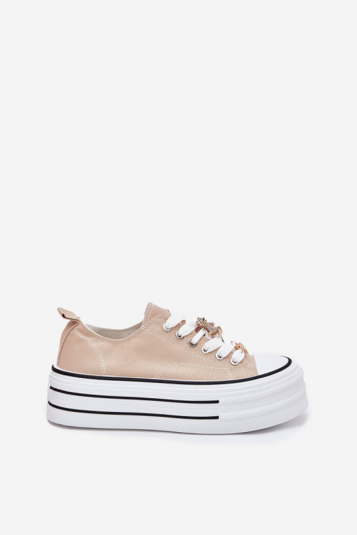 Vrijetijdsschoenen met platform Ze gouden kleurmi Przypinkami beige Fiorina Vrijetijdsschoenen met platform Ze gouden kleurmi Przypinkami beige Fiorina