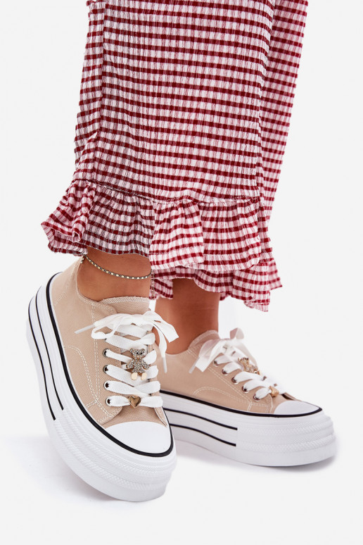 Vrijetijdsschoenen met platform Ze gouden kleurmi Przypinkami beige Fiorina Vrijetijdsschoenen met platform Ze gouden kleurmi Przypinkami beige Fiorina