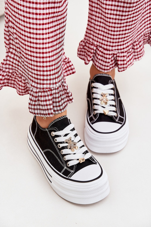 Vrijetijdsschoenen met platform Ze gouden kleurmi Przypinkami zInart Fiorina