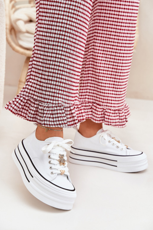 Vrijetijdsschoenen met platform Ze gouden kleurmi Przypinkami Initte kleur Fiorina