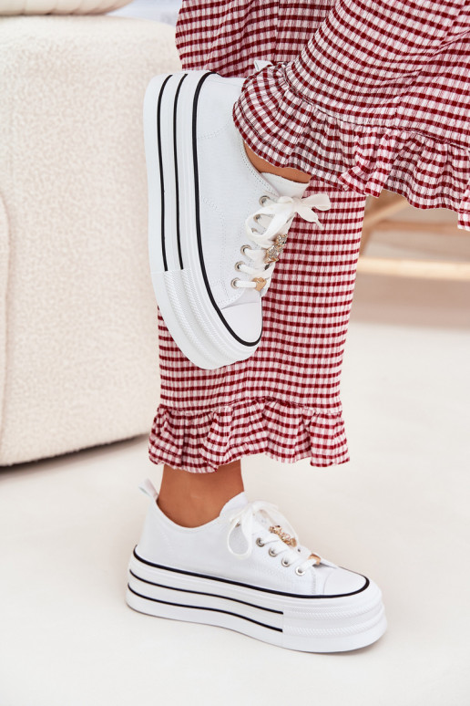 Vrijetijdsschoenen met platform Ze gouden kleurmi Przypinkami Initte kleur Fiorina