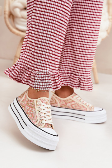Roze lage casual schoenen "Melina" met platform