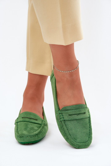 Elegante suède mocassins groene kleur Lenvie 2