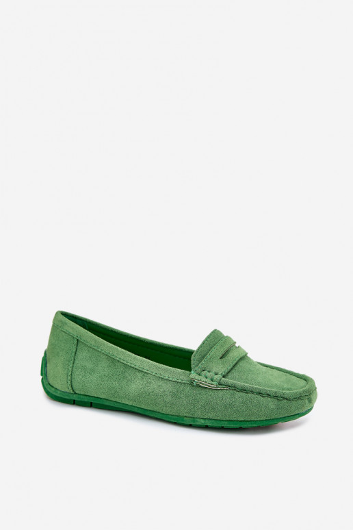 Elegante suède mocassins groene kleur Lenvie