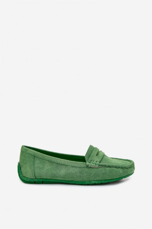 Elegante suède mocassins groene kleur Lenvie