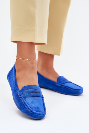 Elegante suède mocassins kobalt blauIn Lenvie 2
