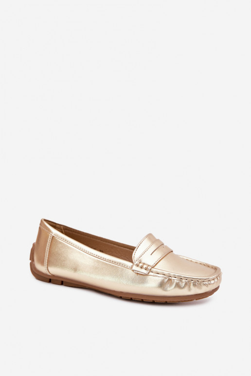 Dames Eko Leer Mocassins gouden kleur Lenvie