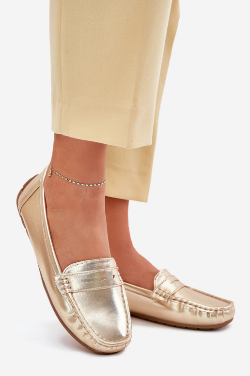 Dames Eko Leer Mocassins gouden kleur Lenvie