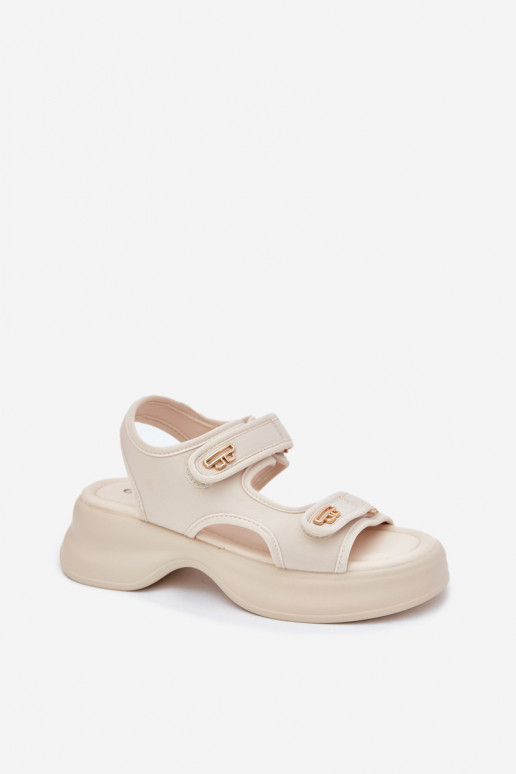 Dames sandalen Ze gouden kleurmi Detalami beige Luvira