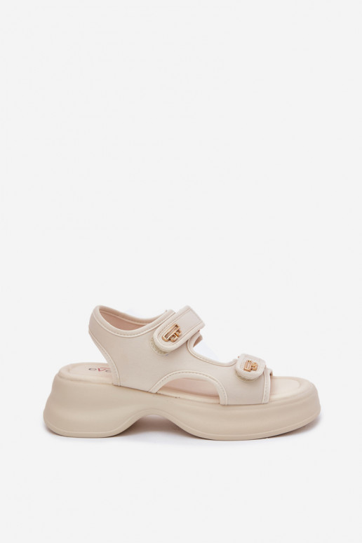Dames sandalen Ze gouden kleurmi Detalami beige Luvira