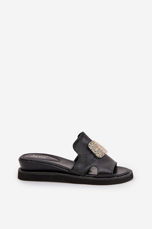 Zwarte slippers voor dames met...