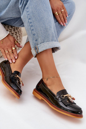 Zwarte leren elegante...