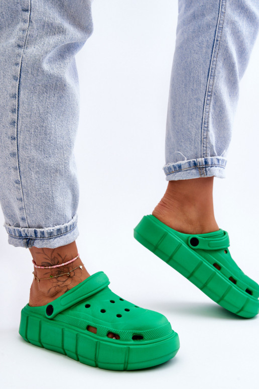Damesschuimplatform Crocs groene kleur Beckett