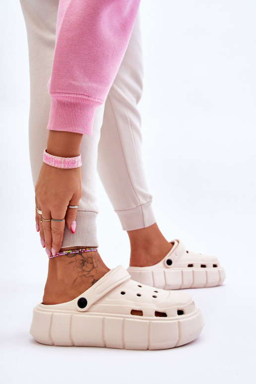 Damesschuimplatform Crocs beige Beckett