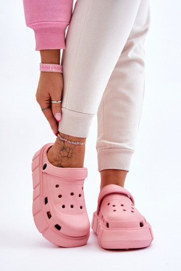 Damesschuimplatform Crocs roze Beckett