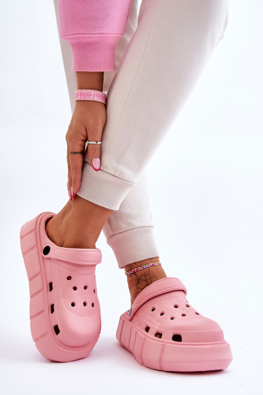 Damesschuimplatform Crocs roze Beckett