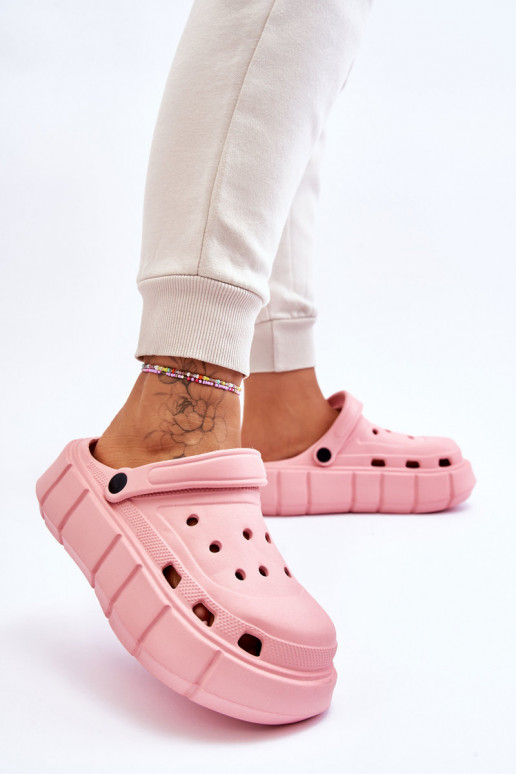 Damesschuimplatform Crocs roze Beckett
