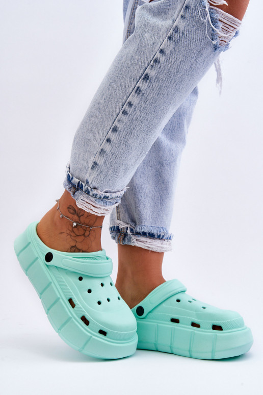 Damesschuimplatform Crocs mint kleuren Beckett Damesschuimplatform Crocs mint kleuren Beckett