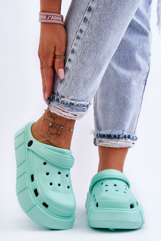Damesschuimplatform Crocs mint kleuren Beckett Damesschuimplatform Crocs mint kleuren Beckett