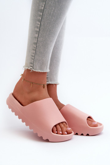 Modieuze pantoffels met platform roze Estella