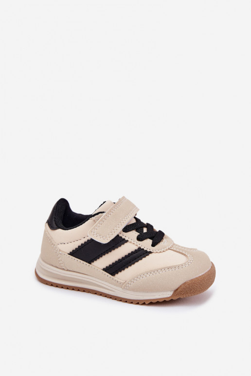 Kindersneakers sportschoenen met zelfklevende bevestigingsmiddelen beige Viona