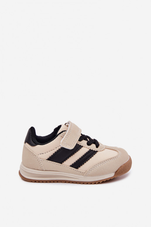 Kindersneakers sportschoenen met zelfklevende bevestigingsmiddelen beige Viona