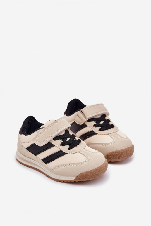 Kindersneakers sportschoenen met zelfklevende bevestigingsmiddelen beige Viona