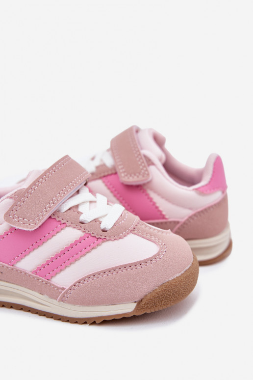 Kindersneakers sportschoenen met zelfklevende bevestigingsmiddelen roze Viona
