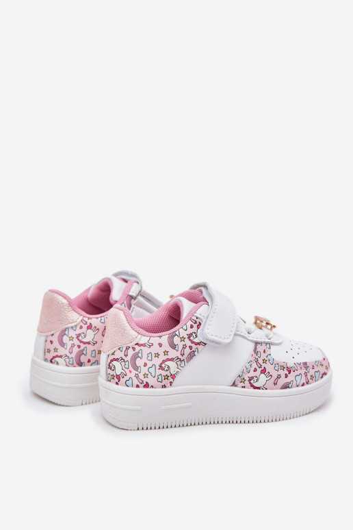 Kindersneakers sportschoenen Eenhoorns roze Thalia