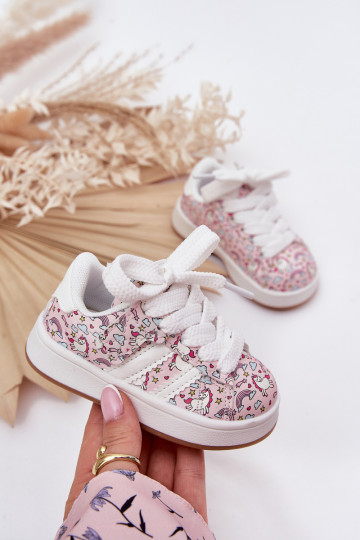 Kindersport schoenen met eenhoorn thema, roze "Ilana"